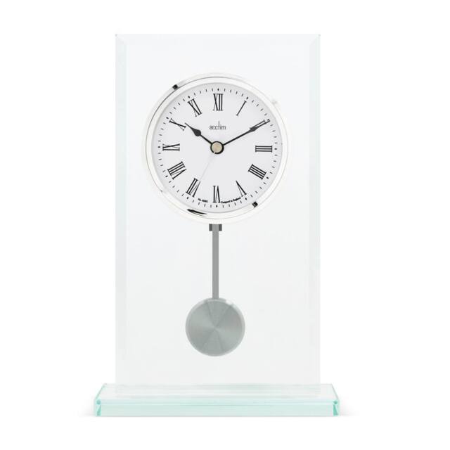 Acctim La Collina Pendulum Mantel Clock Quartz Energy Efficient Movement in Metallic Silver - image 1