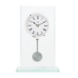 Acctim La Collina Pendulum Mantel Clock Quartz Energy Efficient Movement in Metallic Silver