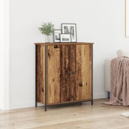 Berkfield Home Sideboard Old Wood 70x30x80 cm Engineered Wood & Steel in Brown - Size: 70 x 30 x 80 cm