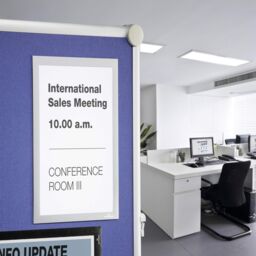 Durable Duraframe Grip Fabric Adhesive Magnetic Signage Frame - A4 - Silver - Size: 1 Pack - thumbnail 6