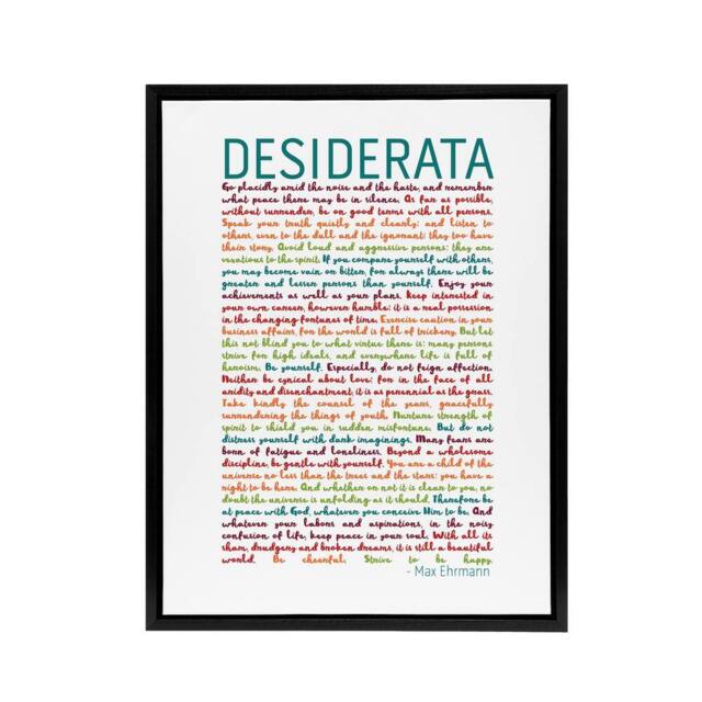 "Artery8 Desiderata Poem Quote Rainbow Framed Canvas Wall Art Print - Size: W24"" x H32""" - image 1