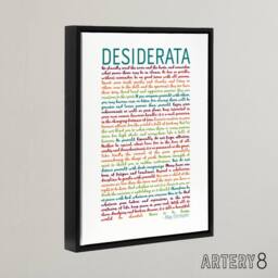 "Artery8 Desiderata Poem Quote Rainbow Framed Canvas Wall Art Print - Size: W24"" x H32""" - thumbnail 2