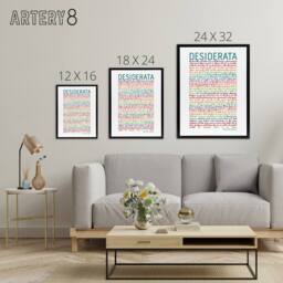"Artery8 Desiderata Poem Quote Rainbow Framed Canvas Wall Art Print - Size: W24"" x H32""" - thumbnail 4