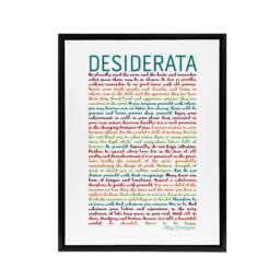 "Artery8 Desiderata Poem Quote Rainbow Framed Canvas Wall Art Print - Size: W24"" x H32""" - thumbnail 1