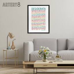"Artery8 Desiderata Poem Quote Rainbow Framed Canvas Wall Art Print - Size: W24"" x H32""" - thumbnail 3
