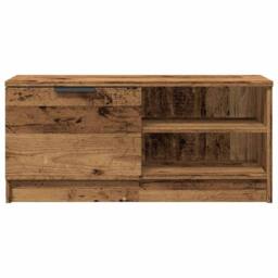 Berkfield Home TV Cabinet Old Wood 80x35x36.5 cm Engineered Wood in Brown - thumbnail 4