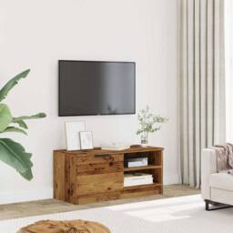Berkfield Home TV Cabinet Old Wood 80x35x36.5 cm Engineered Wood in Brown - thumbnail 3