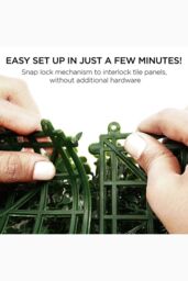 H&O Direct 6Pcs Decorative Artificial Boxwood Panels for Indoor Outdoor in Green - thumbnail 4