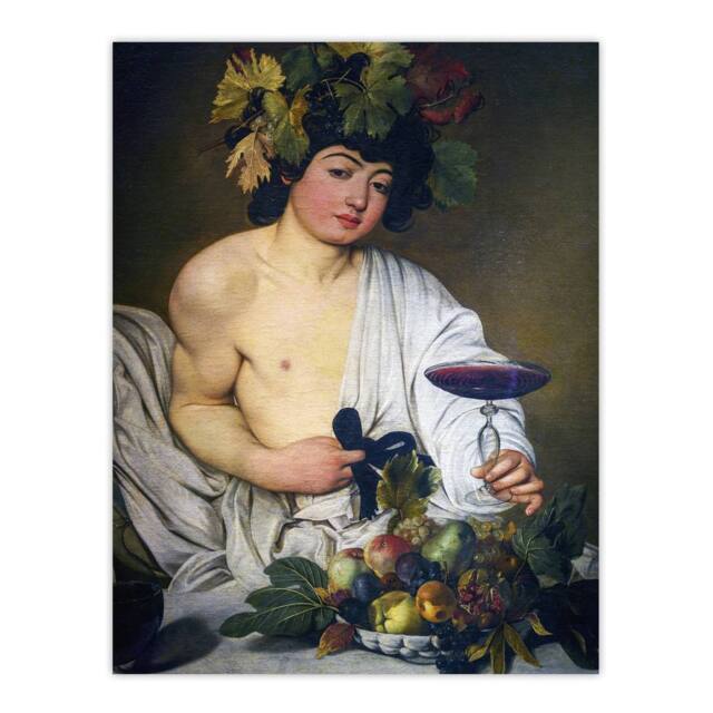"Artery8 Bacchus Roman Mythology God Caravaggio Wall Art Poster Print - Size: W18"" x H24""" - image 1