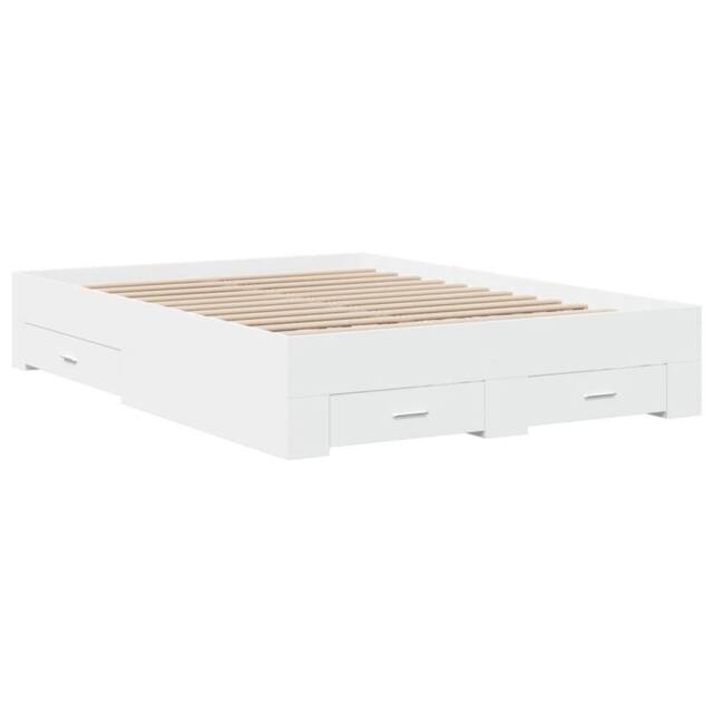 Berkfield Home Modern Bed Frame with Drawers without Mattress White 135x190 cm Double - image 1