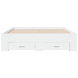 Berkfield Home Modern Bed Frame with Drawers without Mattress White 135x190 cm Double - thumbnail 4