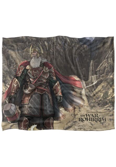 Lord of the Rings War of The Rohirrim Helm Hammerhand Silky Touch Super Soft Throw Blanket 152 X 127 cm in White - image 1