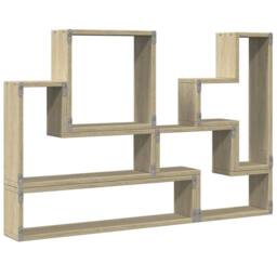 Berkfield Home Wall Shelf Sonoma Oak 96x12x64 cm Engineered Wood in Light Tan - Size: 96 x 12 x 64 cm - thumbnail 8