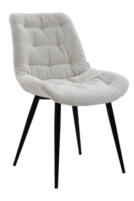 Living and Home 2pcs Teddy Fleece Upholstered Dining Chair in White - image 1
