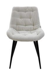 Living and Home 2pcs Teddy Fleece Upholstered Dining Chair in White - thumbnail 6