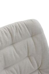 Living and Home 2pcs Teddy Fleece Upholstered Dining Chair in White - thumbnail 9