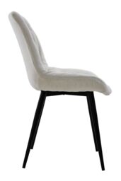 Living and Home 2pcs Teddy Fleece Upholstered Dining Chair in White - thumbnail 5