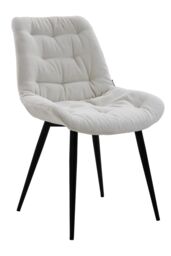 Living and Home 2pcs Teddy Fleece Upholstered Dining Chair in White
