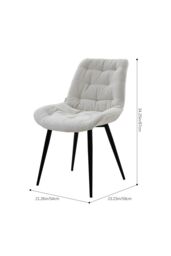 Living and Home 2pcs Teddy Fleece Upholstered Dining Chair in White - thumbnail 2