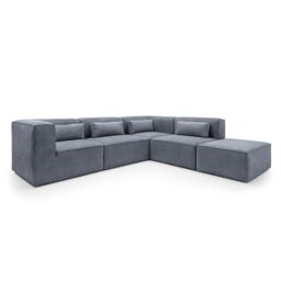 Abakus Direct Doris Large Reversible Corner Sofa with High-Density Foam Available in 6 Colours in Dark Grey - thumbnail 2
