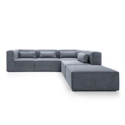 Abakus Direct Doris Large Reversible Corner Sofa with High-Density Foam Available in 6 Colours in Dark Grey - thumbnail 1