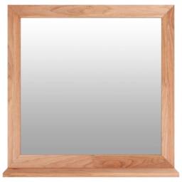Berkfield Home Wall Mirror 55x55 cm Solid Wood Walnut in Brown