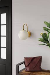 Living and Home Modern Golden Wall Lamp with Glass Shade in Gold - thumbnail 4