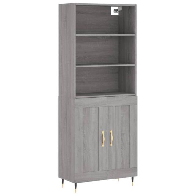Berkfield Home Highboard Grey Sonoma 69.5x34x180 cm Engineered Wood - image 1
