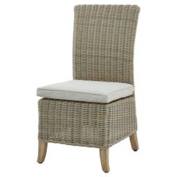 Wyld Haus Sorrento Wicker Dining Chair with Removable Cushion Beige - thumbnail 2