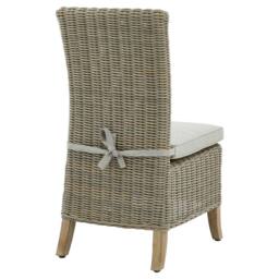 Wyld Haus Sorrento Wicker Dining Chair with Removable Cushion Beige - thumbnail 4