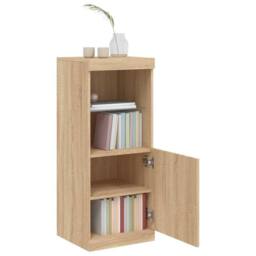 Berkfield Home Sideboard with LED Lights Sonoma Oak 41x37x100 cm in Tan - Size: 41 x 37 x 100 cm - thumbnail 4