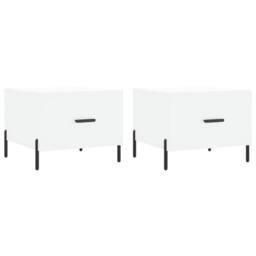 Berkfield Home Coffee Tables 2 pcs White 50x50x40 cm Engineered Wood - Size: 50 x 50 x 40 cm - thumbnail 1