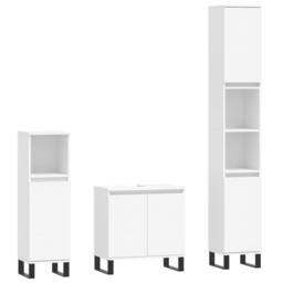 Berkfield Home 3 Piece Bathroom Cabinet Set White Engineered Wood