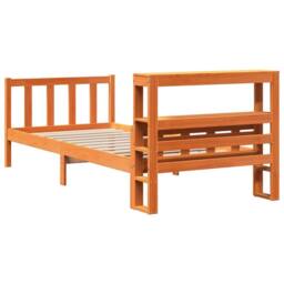 Berkfield Home Beautiful Bed Frame with Headboard Frame Wax Brown 75x190 cm Smal - Size: Small Single - thumbnail 8