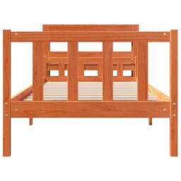Berkfield Home Beautiful Bed Frame with Headboard Frame Wax Brown 75x190 cm Smal - Size: Small Single - thumbnail 4