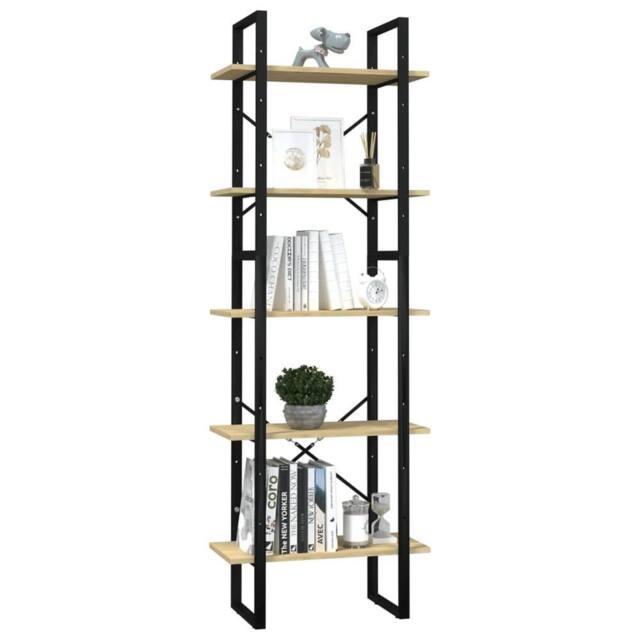 Berkfield Home Modern 5-Tier Book Cabinet 60x30x175 cm Pinewood in Brown - Size: 60 x 30 x 175 cm - image 1