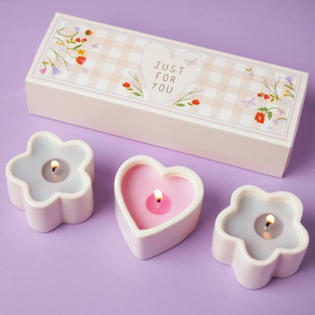 Love Life Sentiment Gift Set Of 3 Mini Candles - Just For You - image 1