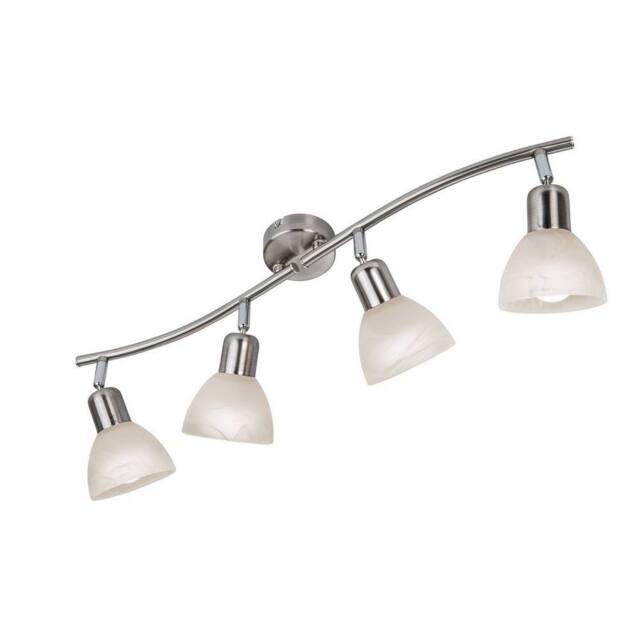 Netlighting Daytona Ceiling Spotlight Bar Nickel Matt ed Glass Shade 4x E14 3000K in Grey - image 1