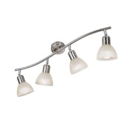 Netlighting Daytona Ceiling Spotlight Bar Nickel Matt ed Glass Shade 4x E14 3000K in Grey