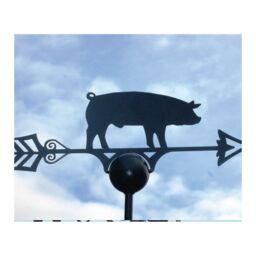 Poppyforge Pig Weathervane - Solid Steel - W61 x H88 cm - Powder Coated Black - thumbnail 2