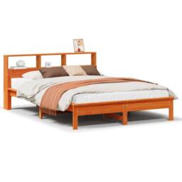 Berkfield Home Decorative Bookcase Bed without Mattress Wax Brown 120x200 cm Sol - Size: Small Double - thumbnail 3