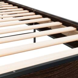 Berkfield Home Bed Frame without Mattress Brown Oak 90x200 cm - thumbnail 7