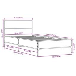 Berkfield Home Bed Frame without Mattress Brown Oak 90x200 cm - thumbnail 9