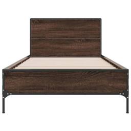 Berkfield Home Bed Frame without Mattress Brown Oak 90x200 cm - thumbnail 4