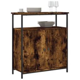 Berkfield Home Sideboard Smoked Oak 70x30x80 cm Engineered Wood in Brown - Size: 70 x 30 x 80 cm - thumbnail 1