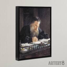 "Artery8 Nikolai Ge Leo Tolstoy Portrait Framed Canvas Wall Art Print - Size: W12"" x H16""" - thumbnail 2