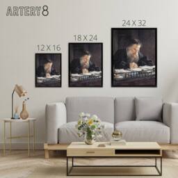 "Artery8 Nikolai Ge Leo Tolstoy Portrait Framed Canvas Wall Art Print - Size: W12"" x H16""" - thumbnail 4