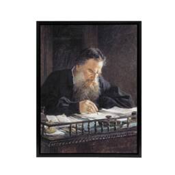 "Artery8 Nikolai Ge Leo Tolstoy Portrait Framed Canvas Wall Art Print - Size: W12"" x H16""" - thumbnail 1