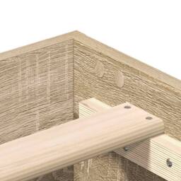 Berkfield Home Durable Bed Frame No Mattress Sonoma Oak 100x200 cm Engineered Wood in Light Brown - thumbnail 8