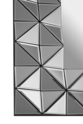 Orsina 3D Geometric Wall Mirror For Livingroom, Modern Rectangular Accent Mirror For Bedroom in Silver - thumbnail 3